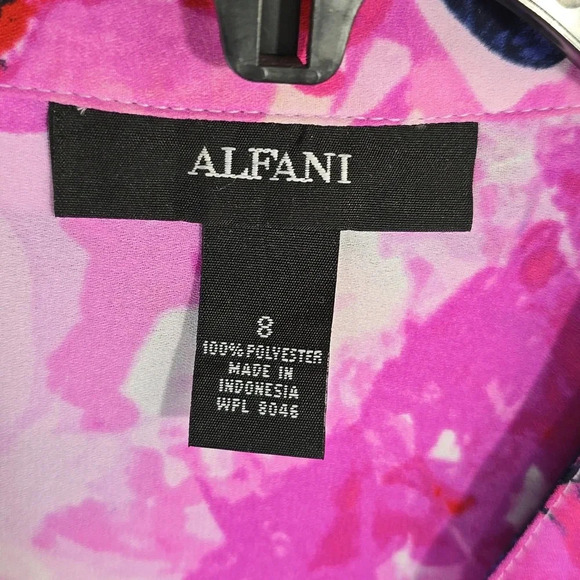 {Alfani} Women's Floral Abstract Print Drape Front Blouse - Size 8 - Picture 11 of 11